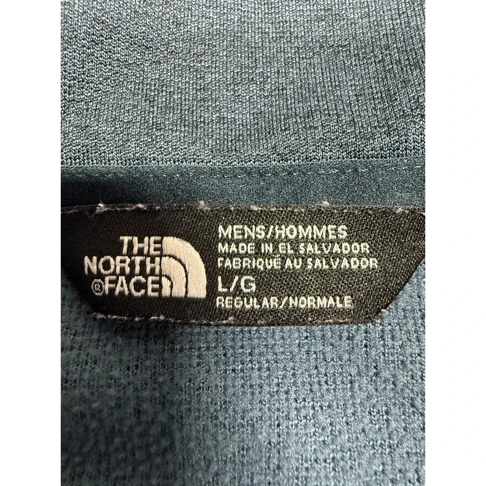 The North Face Pullover Mens Large Blue 1/4 Zip Long Sleeve Fleece Hiking Top